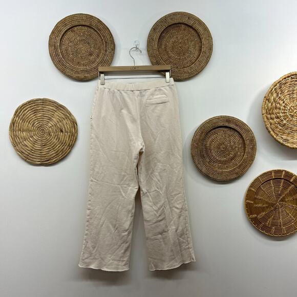 Something Navy Neutral Cream Straight Leg Cotton Sweats Sweat Pants Medium - Picture 2 of 5